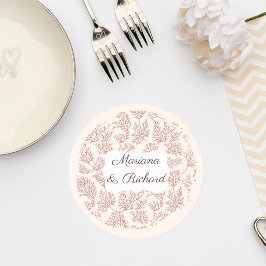 Elegant Coral Reef Wedding Coaster Underlägg Papper Rund