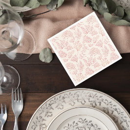 Elegant Coral Reef Wedding Cocktail Napkin Pappersservett