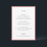 Elegant Coral Rosa Monogram Modern Bröllop Tilläggskort<br><div class="desc">Moderna djurutrymmeskort i bröllop med en ren utformning med serif och script typsnitt.</div>