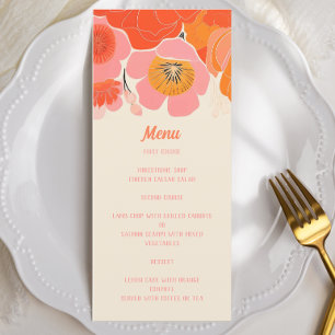 Elegant Coral Rosa Poppy Flower Meny