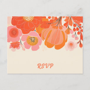 Elegant Coral Rosa Poppy Flower OSA Postcard Vykort