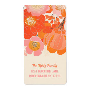 Elegant Coral Rosa Poppy Flower Unik Adress Fraktsedel