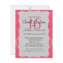 Elegant Coral Rosa Snöre Gräns & Slate Grått