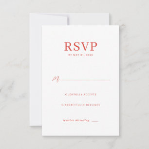 Elegant Coral RSVP-kort OSA Kort