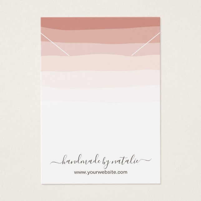 Elegant Coral Shades Necklace Visning Holder Visitkort (Framsidan)