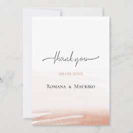 Elegant Coral Terracotta Bröllop Tack Kort