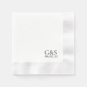 Elegant Corner Prated Bröllop Napkins Pappersservett