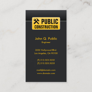 Elegant Corporate Black Construction Home Builders Visitkort