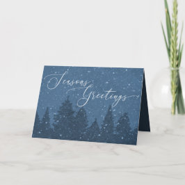 Elegant Corporate Business Winter Helgdag Blue Helgkort