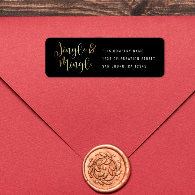 Elegant Corporate Jingle & Mingle Party Returadress Etikett (The Return Address Label Mock-up)