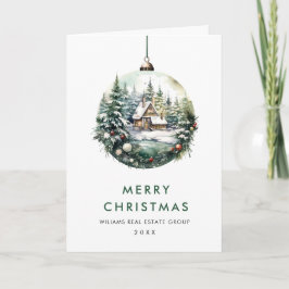 Elegant Corporate jul Ornament Hälsning Helgkort