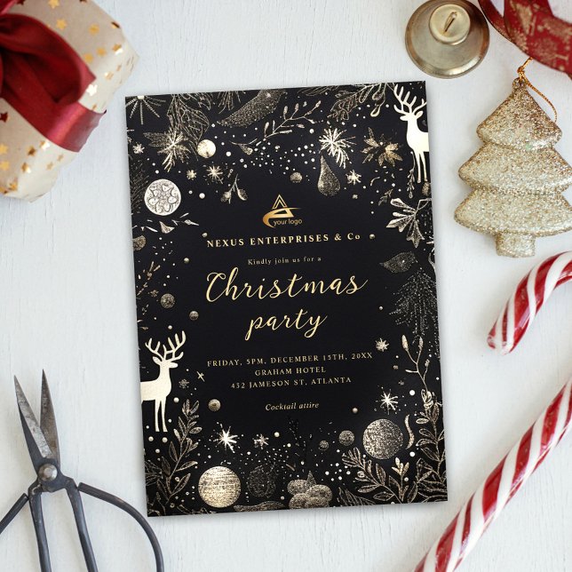 Elegant Corporate jul Party Business Helgdag Inbjudningar (Elegant Corporate Christmas Party Business Holiday Invitation)
