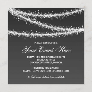 Elegant Corporate Party String Ljus Black Inbjudningar