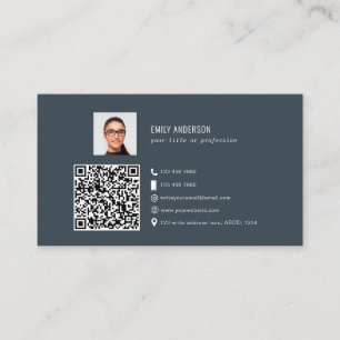 Elegant Corporate QR-kodsfoto social media logotyp Visitkort