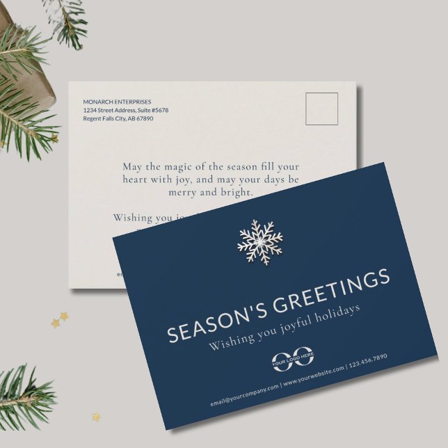 Elegant Corporate Season's Greetings Postcard Julkort (Skapare uppladdad)