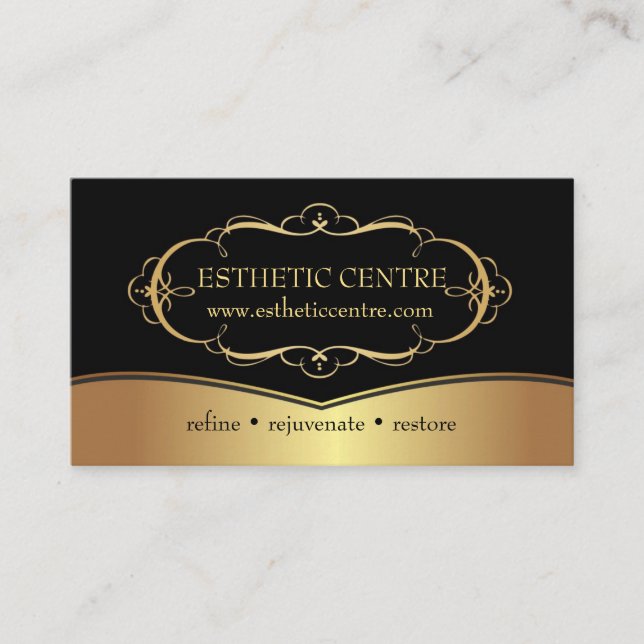 Elegant Cosmetic & Make-Up Studio Business Card Visitkort (Framsida)