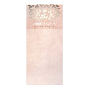 Elegant Cosmetology Faux Gold Foil Lövs Peach Reklamkort