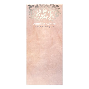 Elegant Cosmetology Faux Gold Foil Lövs Peach Reklamkort