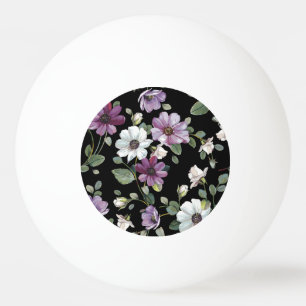 Elegant Cosmos Flowers: Vattenfärg Sömlös. Pingisboll