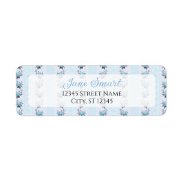 Elegant Cottagecore Return Address Labels (blue) Returadress Etikett