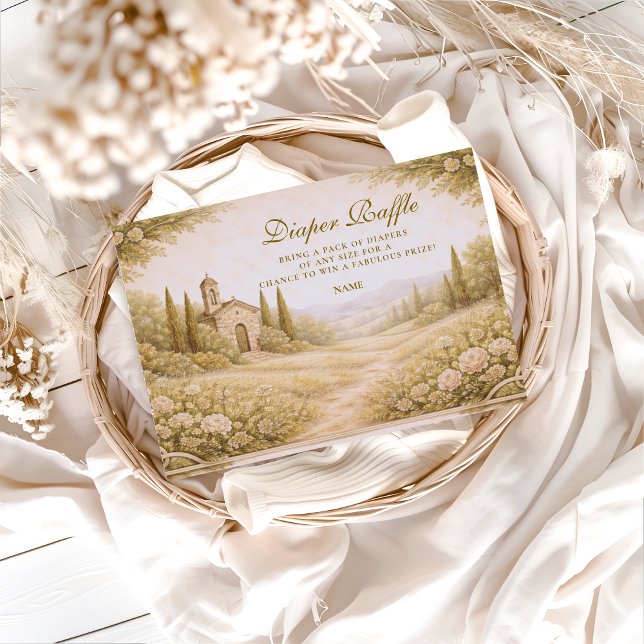 Elegant Countryside Garden  Diapper Raffle  Tilläggskort (Skapare uppladdad)