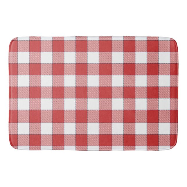 Elegant Countryside Picnic White Red Checkered Badrumsmatta (Framsidan)