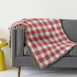 Elegant Countryside Picnic White Red Checkered Filt
