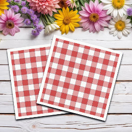 Elegant Countryside Picnic White Red Checkered Pappersservett