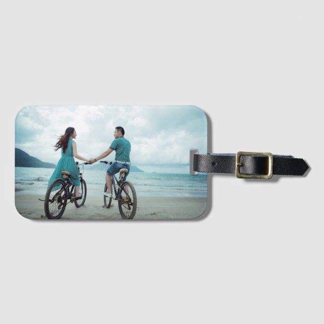 Elegant Couple Photo Keepsake Bagagebricka (Framsida horisontal)
