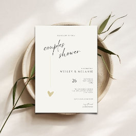 Elegant Couples Shower Calligraphy Typo Wedding  Inbjudningar