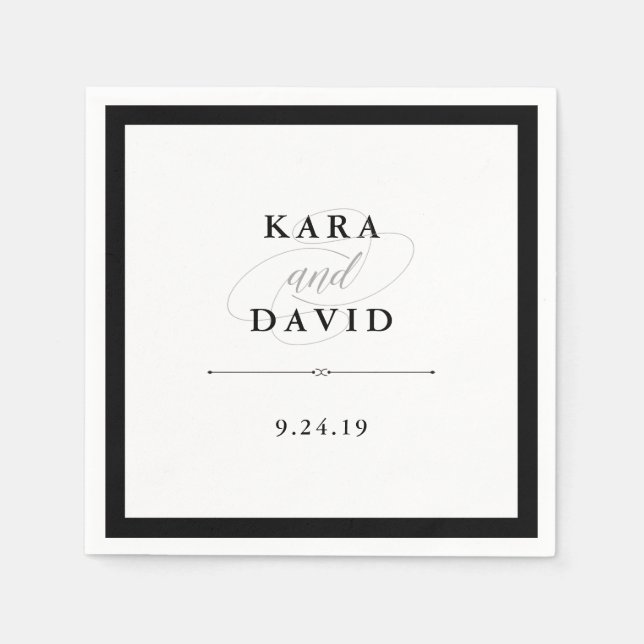 Elegant Couture Bröllop Pappersservett (Framsidan)