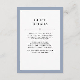 Elegant Couture | Information om Dusty Blue Guest Tilläggskort