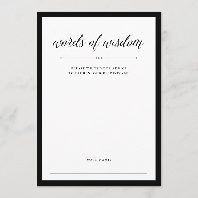 Elegant Couture | Möhippa Adapter Rådkort (Framsida)