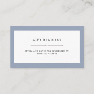 Elegant Couture   Registrering av "Dusty Blue Gift Tilläggskort