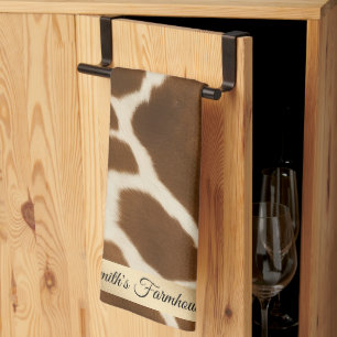 Elegant Cow Faux Leather Modern Collection Kökshandduk