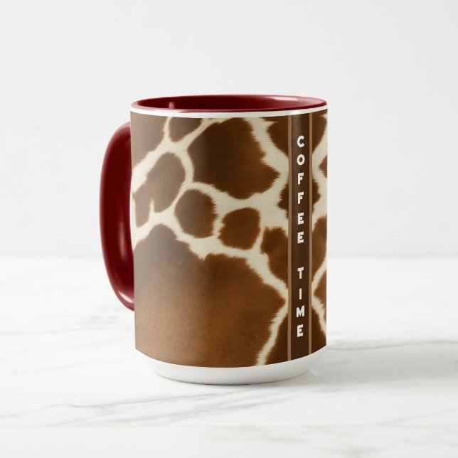 Elegant Cow Faux Leather Modern Collection Mugg (Framsida vänster)
