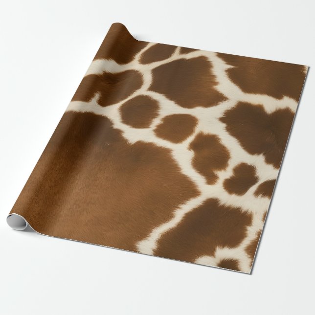 Elegant Cow Faux Leather Modern Collection Presentpapper (Utrullad)