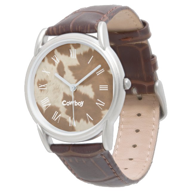 Elegant Cow Faux Leather Trendig Collection Armbandsur (Vinklad)