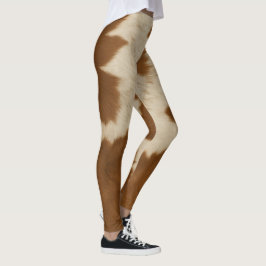 Elegant Cow Faux Leather Trendig Collection Leggings