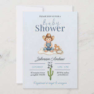 Elegant Cowboy Baby Shower Inbjudan