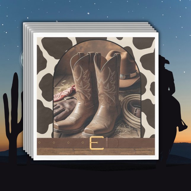 Elegant Cowgirl Boots Baby Shower Pappersservett (Skapare uppladdad)