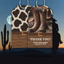 Elegant Cowgirl Boots Baby Shower Presentetikett