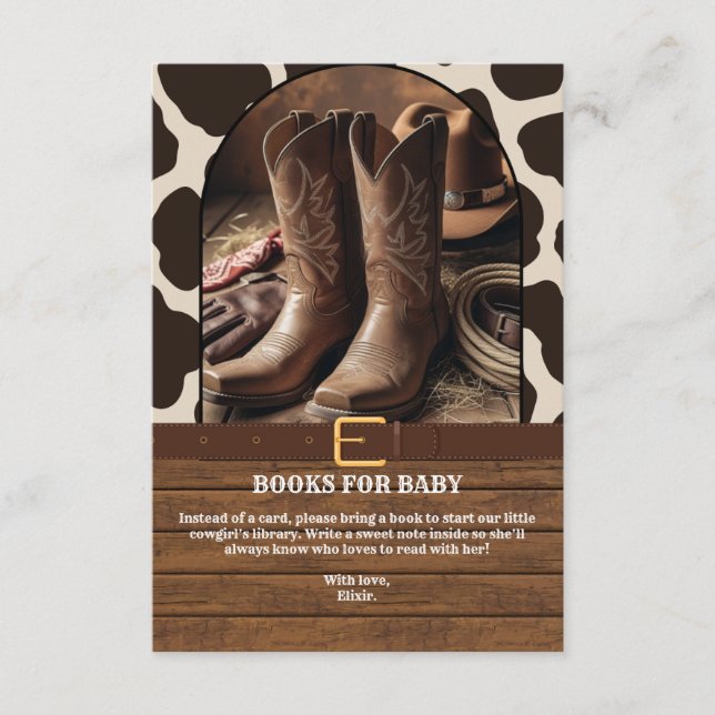 Elegant Cowgirl Boots Baby Shower Tilläggskort (Framsida)