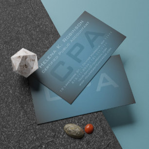 Elegant CPA Auktoriserad Public Accountant Teal Gr Visitkort