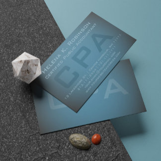 Elegant CPA Auktoriserad Public Accountant Teal Gr Visitkort