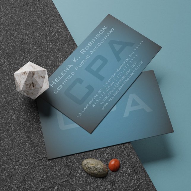 Elegant CPA Auktoriserad Public Accountant Teal Gr Visitkort (Skapare uppladdad)
