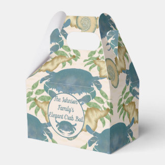 Elegant Crab Feast Watercolor Blue Crabs, Seashell Presentaskar