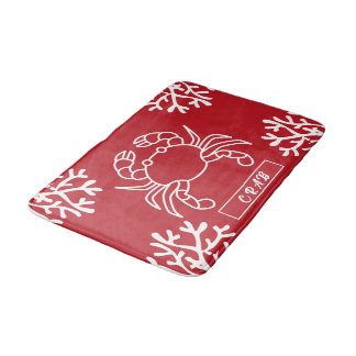 Elegant Crab med under Sea Löv Red Badrumsmatta