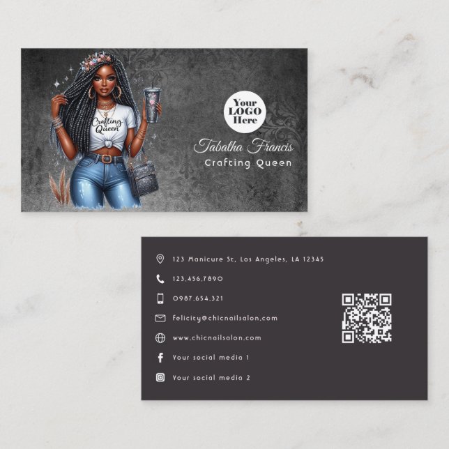 Elegant Crafting Queen Design Visitkort (Fram/baksida)