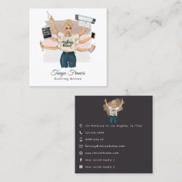 Elegant Crafting Queen Varumärkesdesign Fyrkantigt Visitkort
